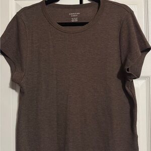 American Eagle Waffle Knit Relaxed Tee | Brown | XXL